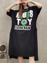 Letter Print Loose Straight Casual Dress